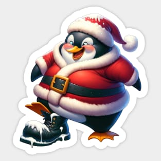 Santa Penguin Sticker